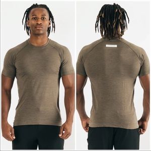 Alphalete Brown Short Sleeve Tee Seamless Design